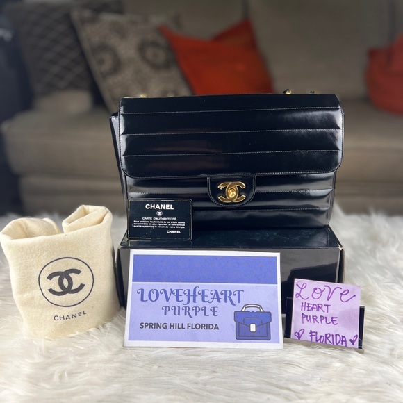 CHANEL CLASSIC SINGLE FLAP PATENT - Picture 1 of 16